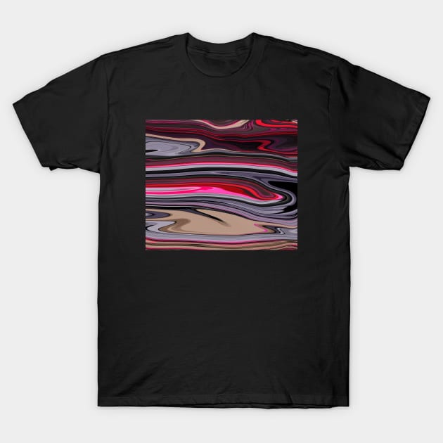 Dark colors Marble Waves effect T-Shirt by Dolta